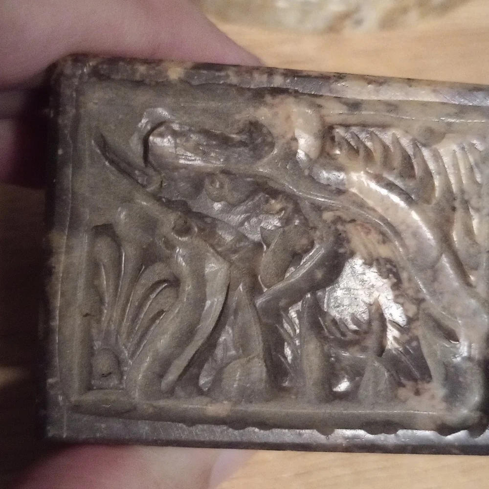 Set of Carved Stone Boxes with Elephant Design - Picture 5 of 7